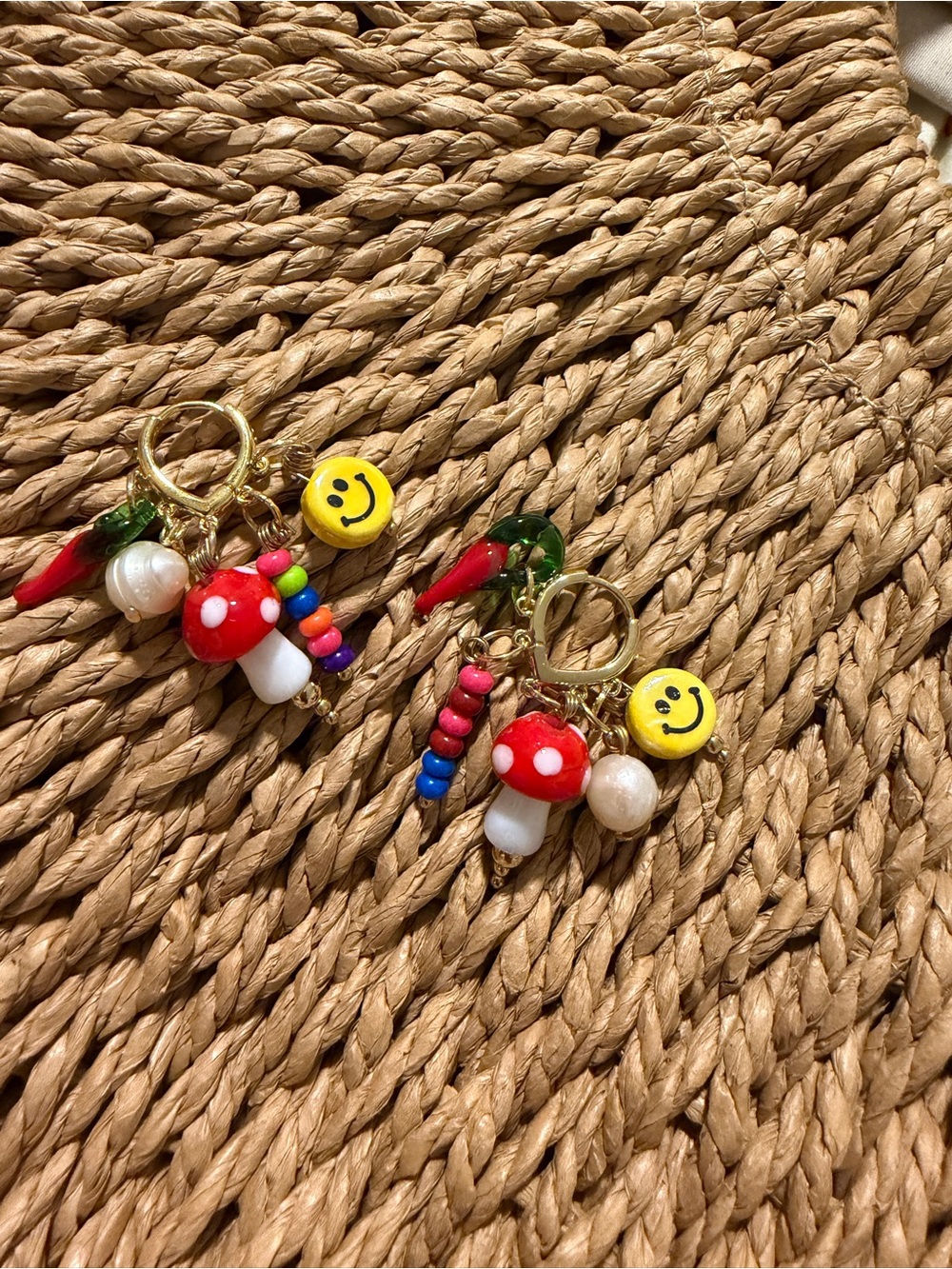 Cute Red Mushroom Charm Earrings - Kids Accessories